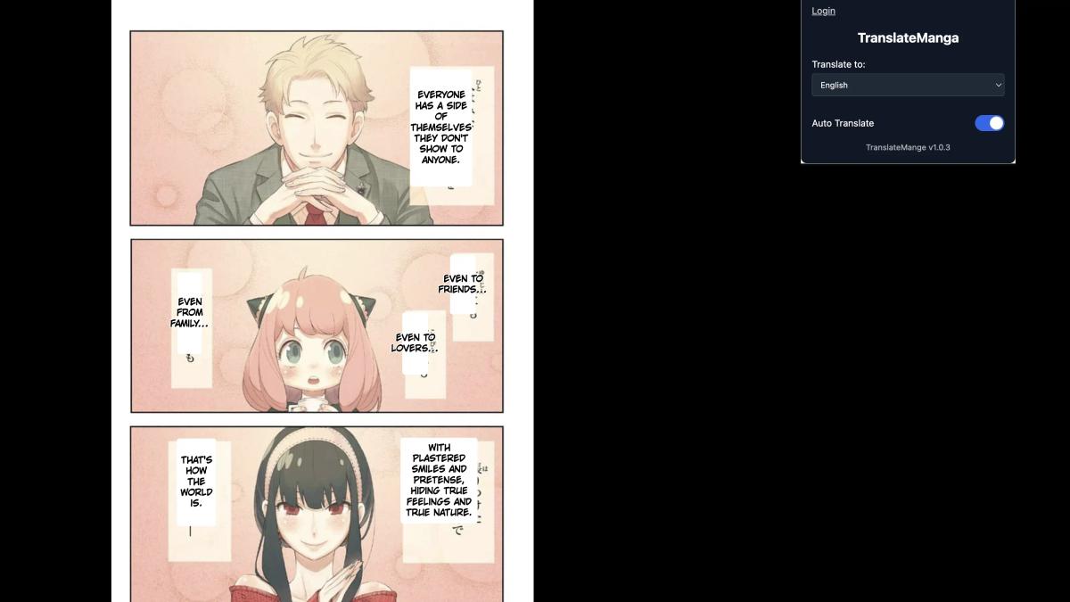 Manga Extension Chrome Browser Interface