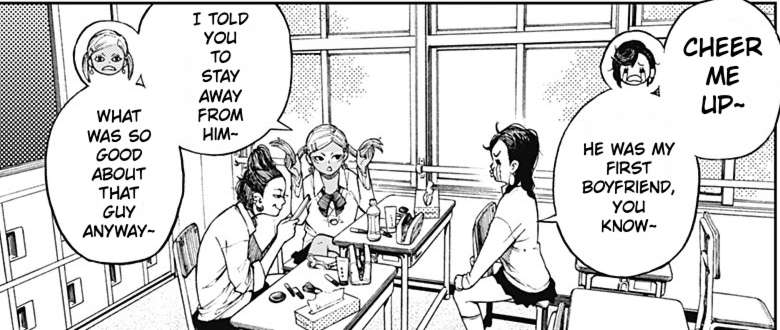 The same Japanese classroom dialogue translated into English.